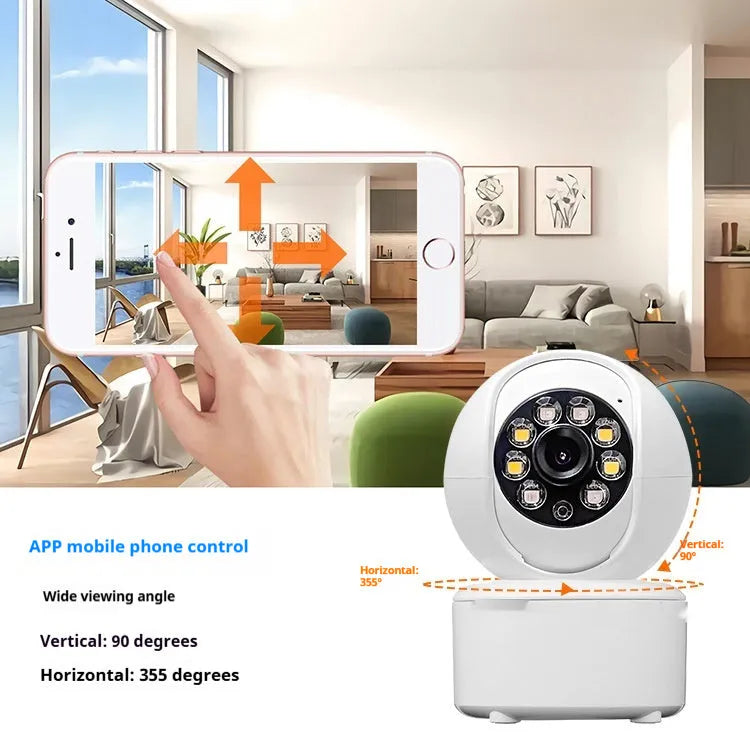 1080p HD indoor security camera with ceiling mount bracket and panorama viewing capability