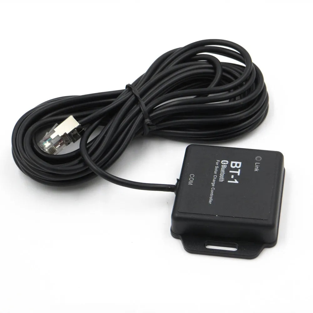 BT-1 solar panel charge controller unit with separate Bluetooth module for 12V 24V systems