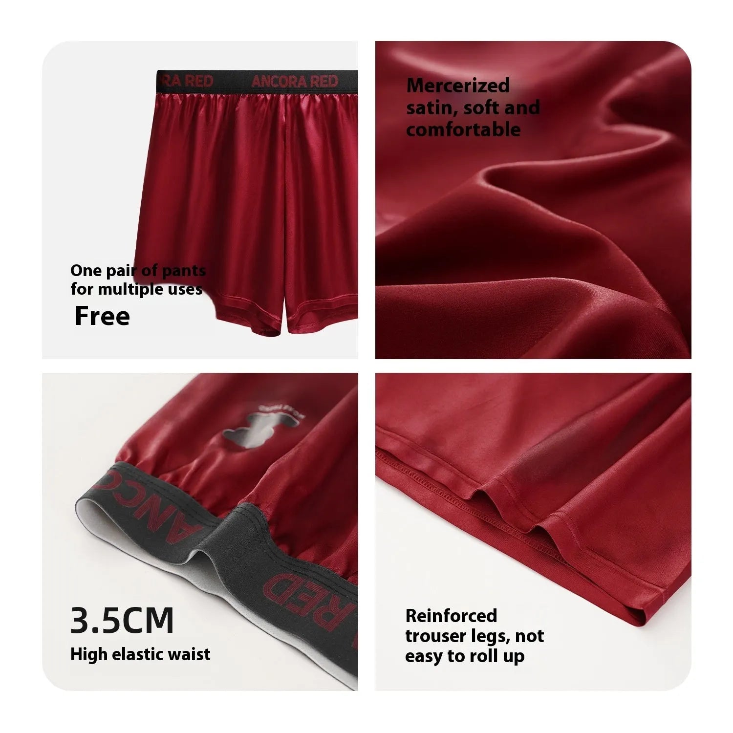 Men's solid colour boxer briefs in polyester fabric with mid-waist design