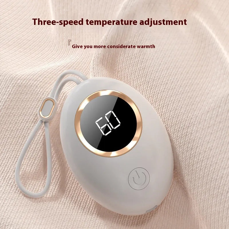 USB digital display hand warmer power bank in multiple colour options showing aluminium heat dissipation