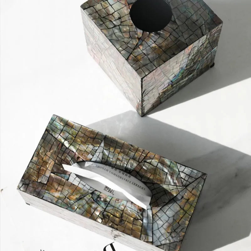 Black shell storage box with removable organisation in rectangular and square options