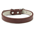 Pet PU leather collar in beige Napa pattern with wire buckle, available in multiple colours and sizes XXS to XL