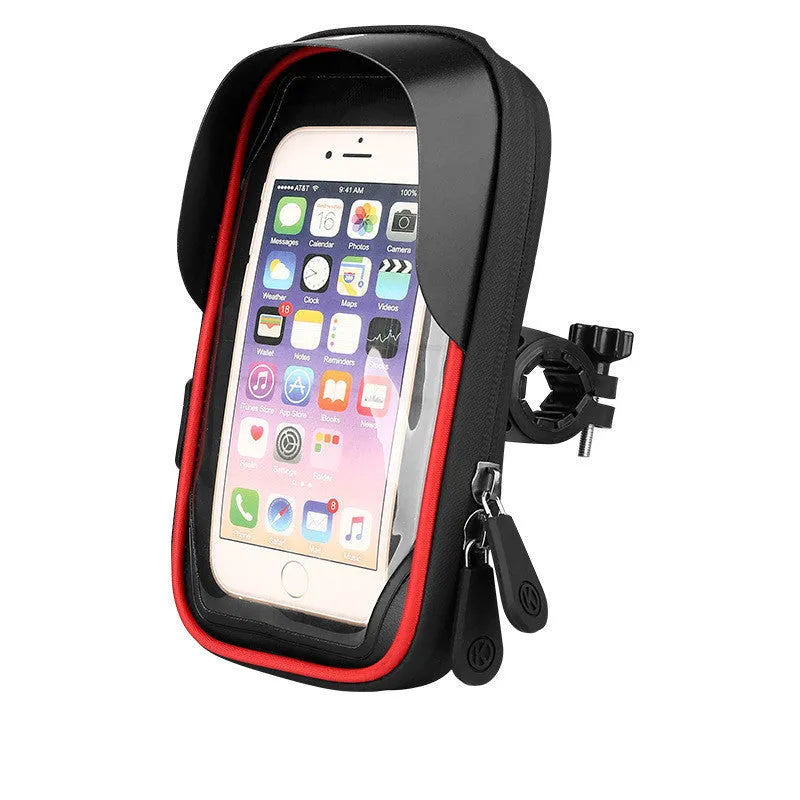 Waterproof bicycle and car phone mount with TPU touch screen in black colour
