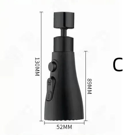 Universal Pressurized Faucet Sprayer in matte black with 360 degree rotating head and three spray modes