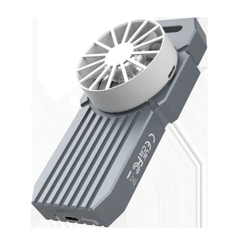Silver aluminium USB4 external hard drive enclosure for NVMe M2 SSDs