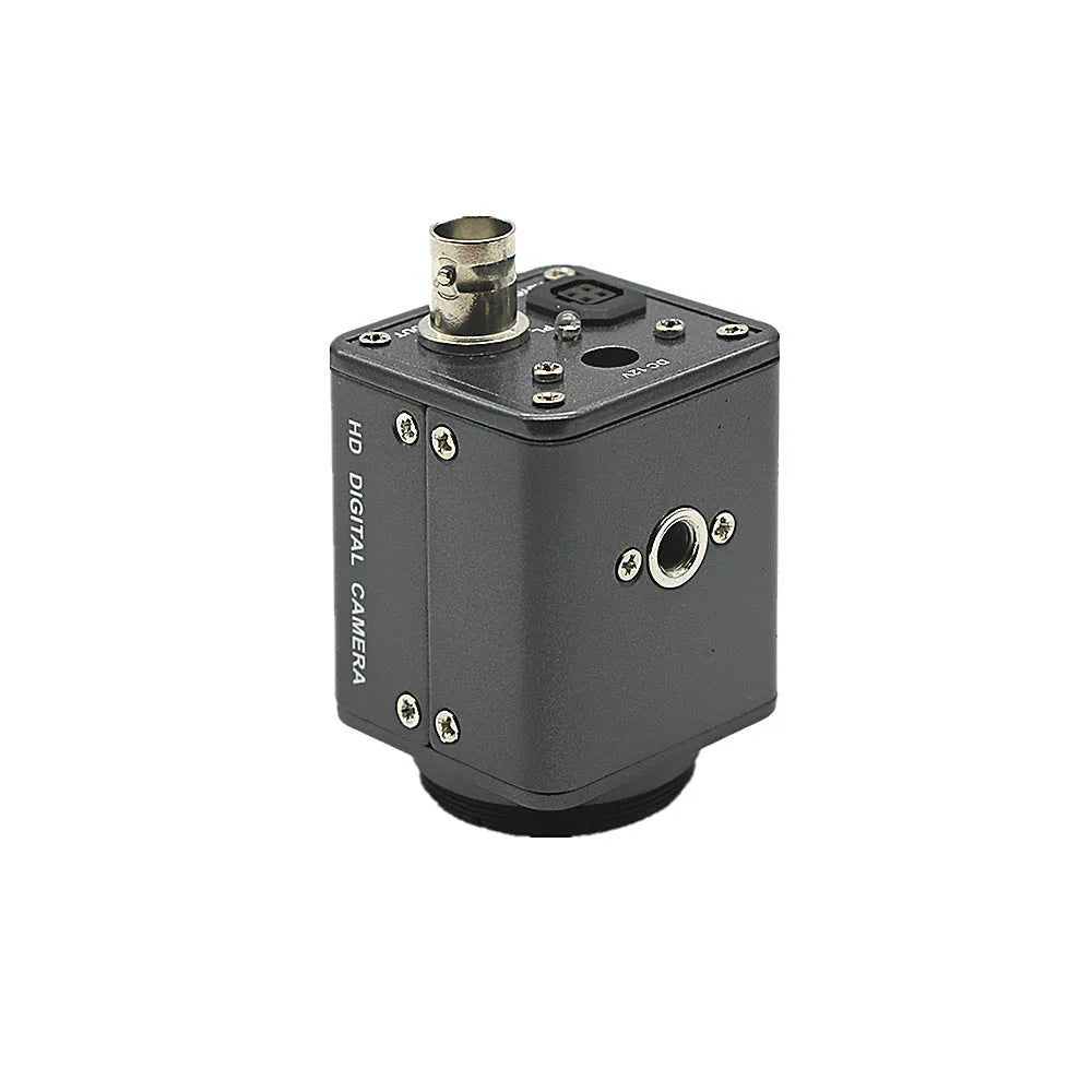 Mini mechanical microscope industrial camera with gun-style metal body and CMOS sensor