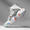 Men's camouflage sneakers with mesh upper and vulcanised rubber sole.