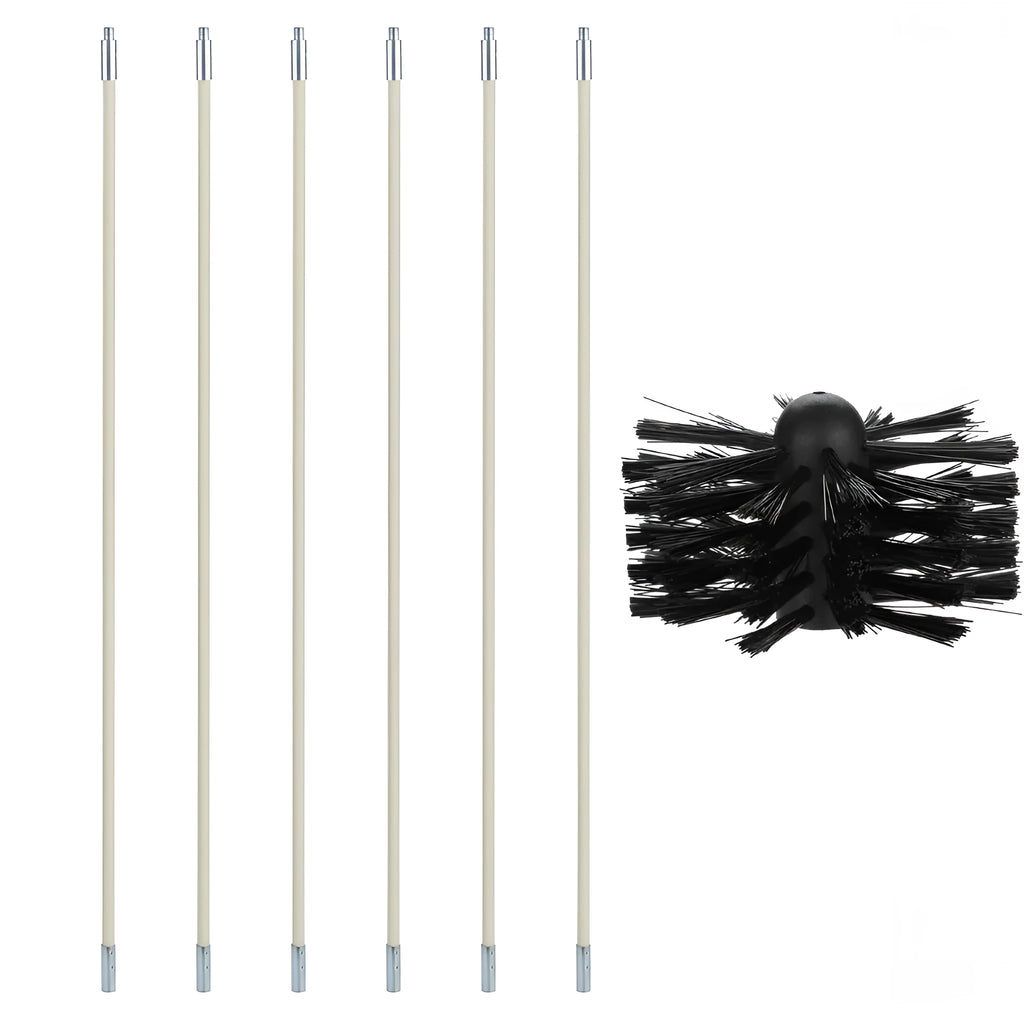Flexible 600mm chimney cleaning brush with nylon bristles for dryer pipes and range hoods