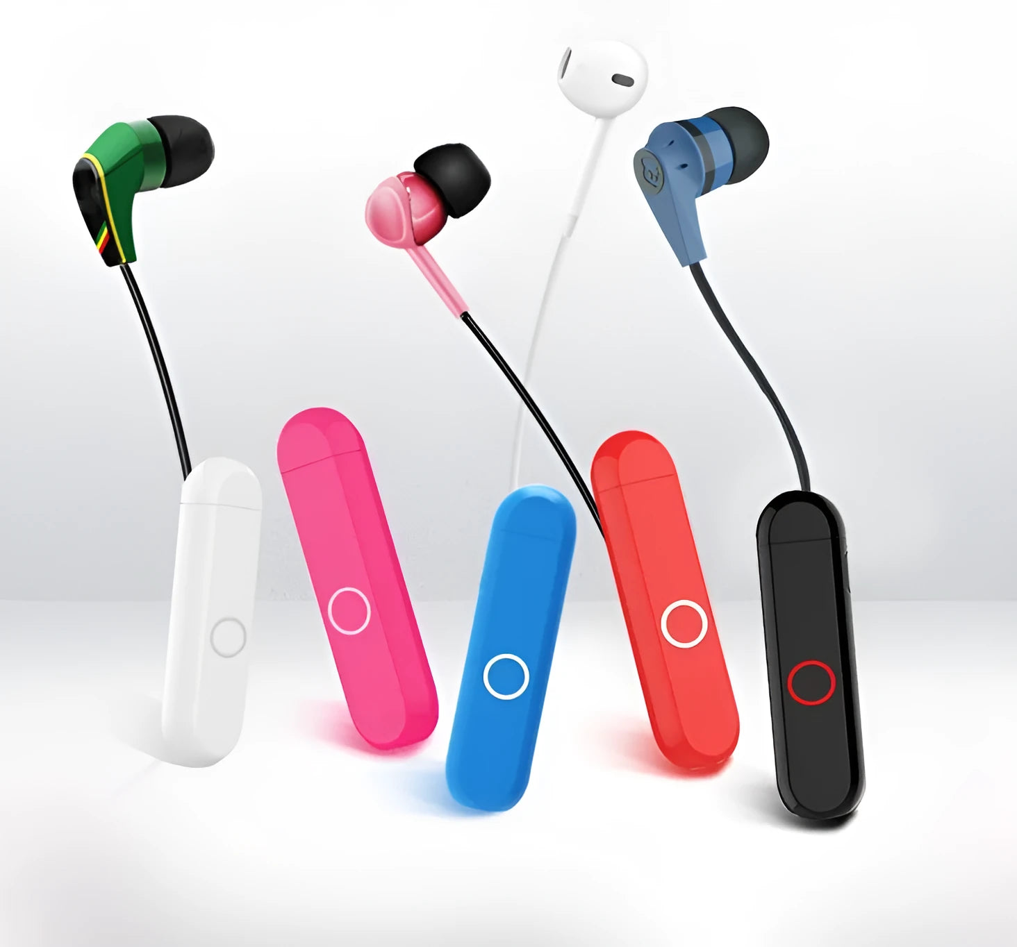A1 Bluetooth audio receiver converter with 3.5mm plug in black, blue, orange, or white colour options