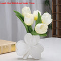 White porcelain ceramic vase with clover pattern in European style, available in four colours