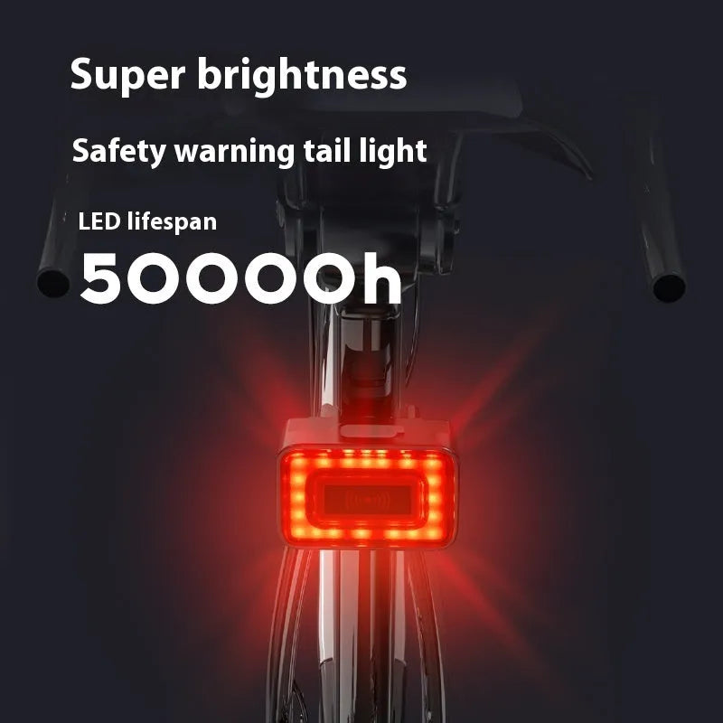 Smart millimetre wave bicycle taillight with dual mounting brackets and TYPE-C charging port