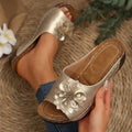Women's dark brown peep-toe slippers with fish mouth shape and thick rubber sole