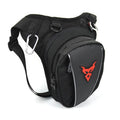 Motorcycle riding crossbody leg bag in 1200D Oxford cloth with adjustable straps, measuring 29x29x10-15cm