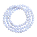 Blue agate multi-circle pattern bracelet with 6-6.8mm beads in three-circle construction