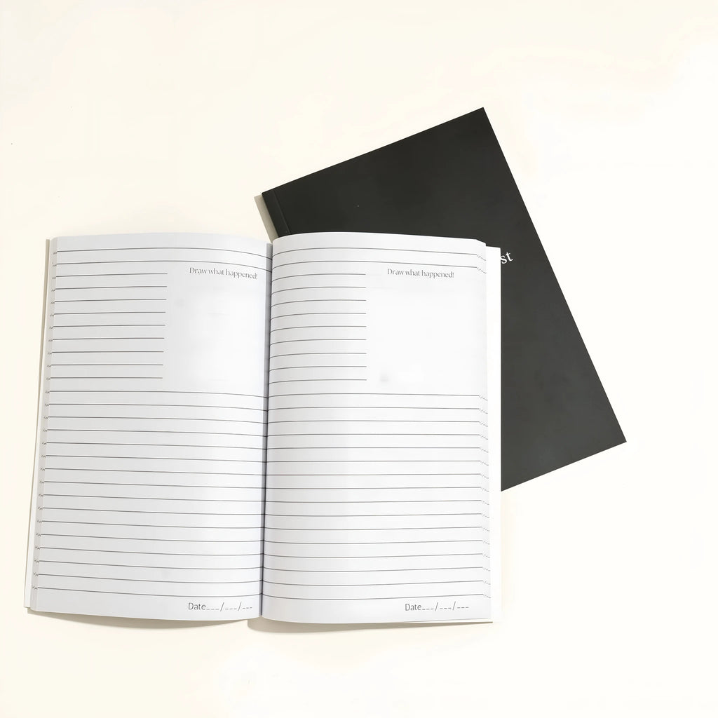 Black hardcover dream journal notebook with business simplicity design
