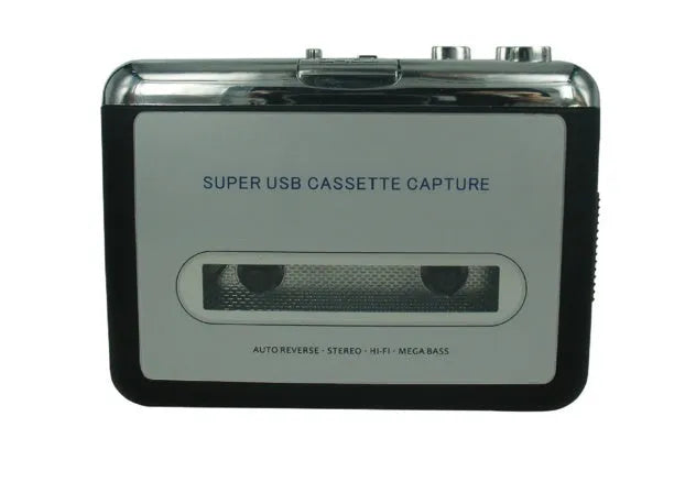 Cassette to MP3 converter unit with USB cable and headphones for digital audio conversion