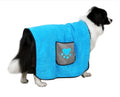 Blue pet bath towel made from 800g superfine absorbent fiber for fast drying dogs and cats
