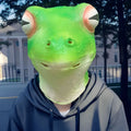 Red-eyed frog latex mask for Halloween costume, animal headgear with moulded red eyes