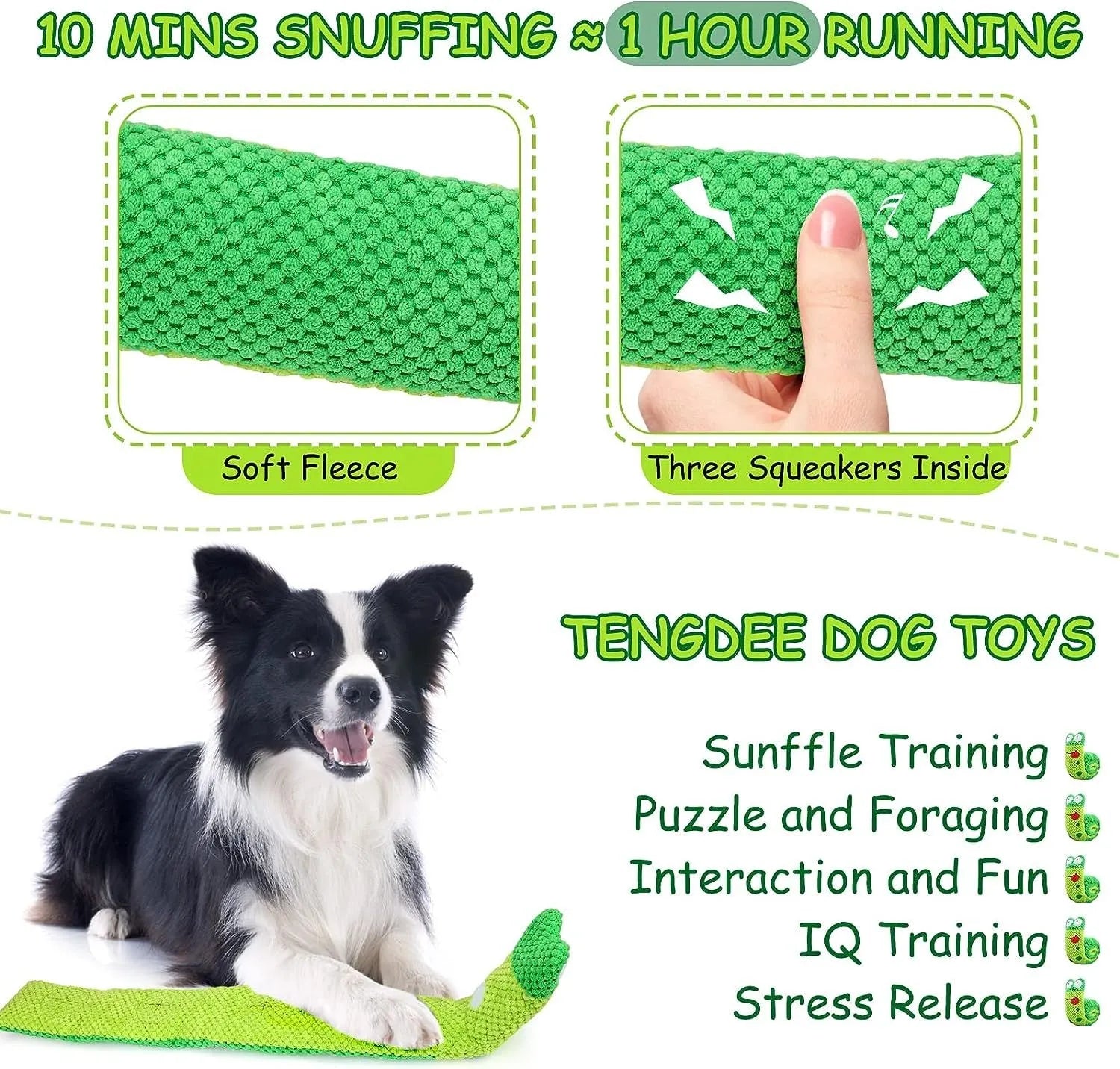 Transformable dog puzzle toy in velvet material with squeakers for foraging training