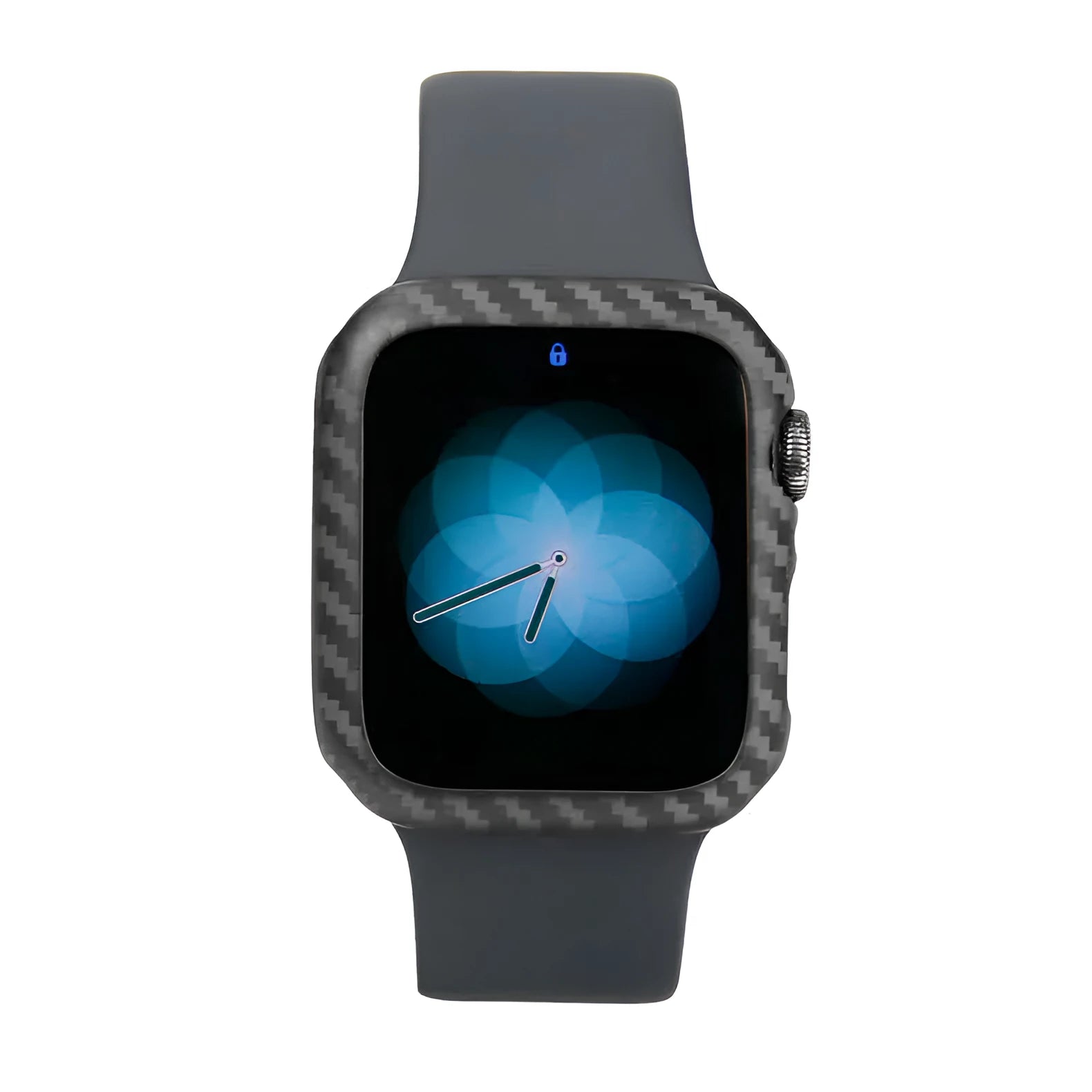 Apple Watch Series 4 carbon fibre reinforced leather case in bright black and matt black colours