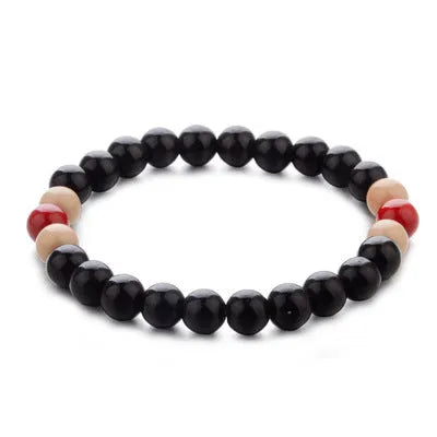 Natural stone beaded bracelet with lava stone beads for essential oils, ethnic style design