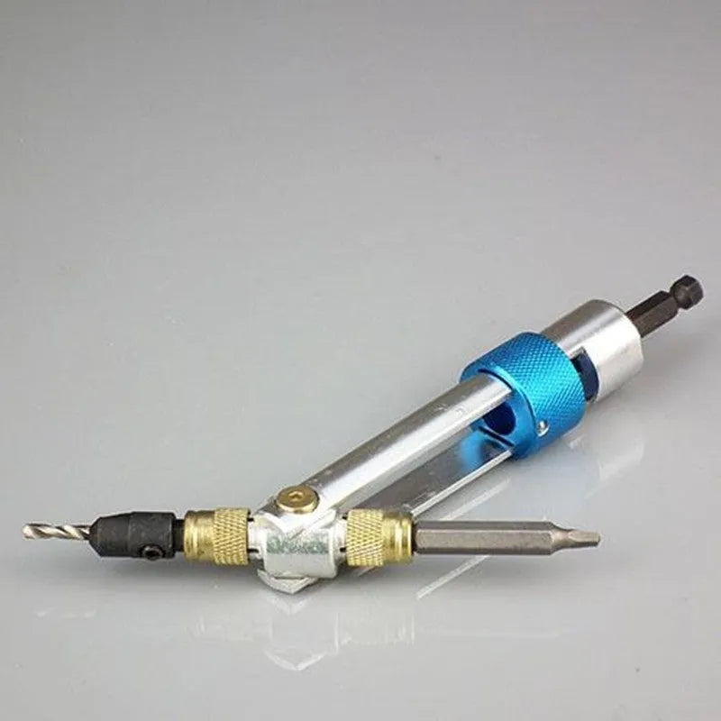Half Time Drill driver with swivel head and set of Phillips, flathead, and countersink bits for power drills