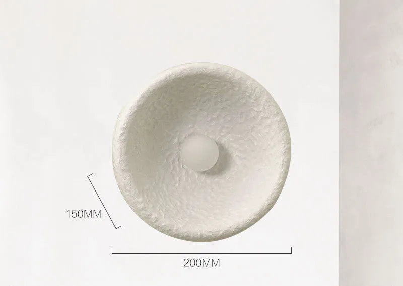 Japanese-style modern wall lamp with resin shade in three diameter sizes: 20cm, 26cm, and 32cm