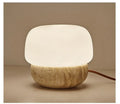 Cream retro bedside lamp with button switch and 18x17cm dimensions