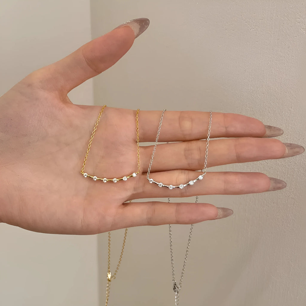 925 silver simple fashionable all-match necklace for women with electroplated finish