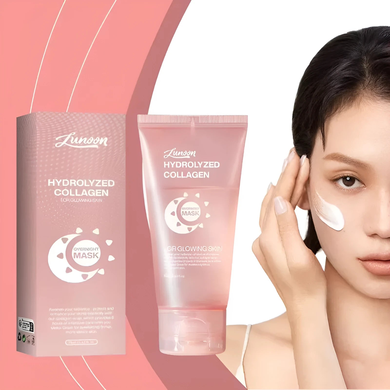 75ml collagen night face mask bottle with brush applicator for peel-off skincare treatment