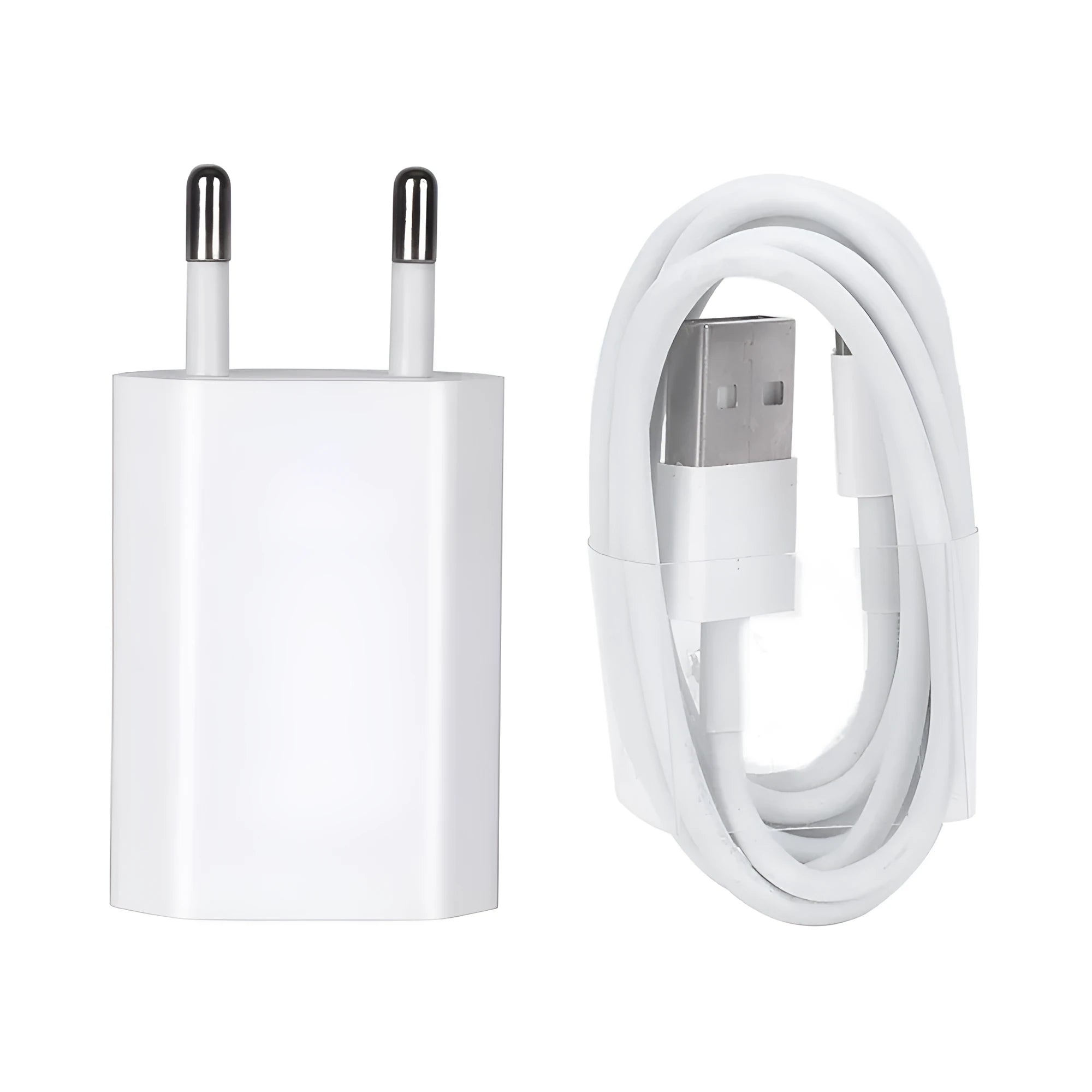 5V2A USB travel charger compatible with iPhone and iPad models with optional charging cables
