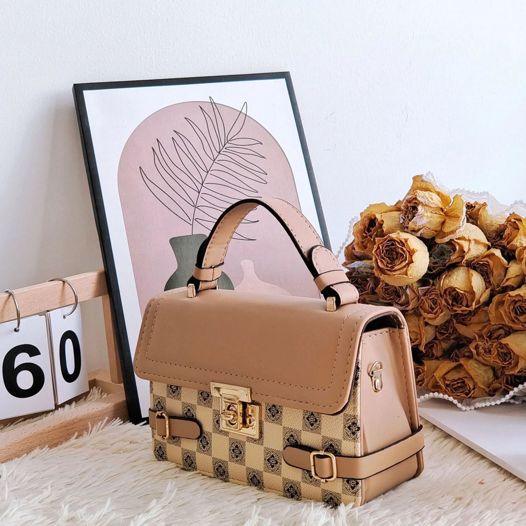 Small square crossbody bag with retro ethnic pattern in multiple colour options