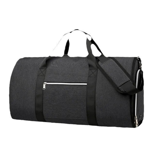 Oxford cloth sports bag with dry wet separation compartments in grey colour option