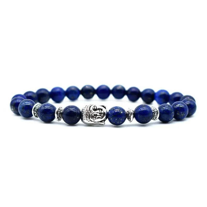 19mm unisex Buddha head bracelet in tiger eye stone with manual craftsmanship