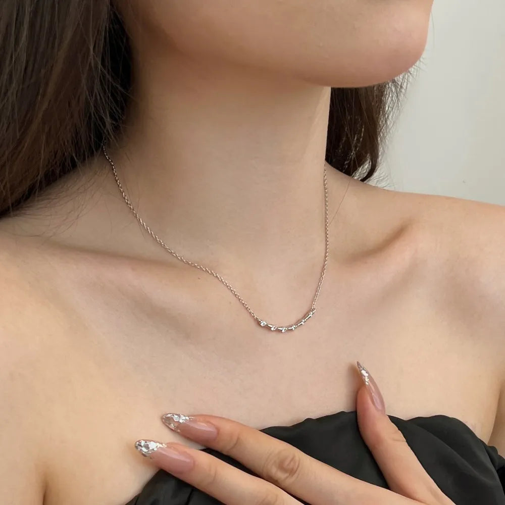 925 silver simple fashionable all-match necklace for women with electroplated finish