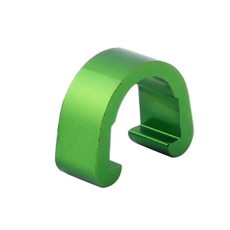 Pack of 10 small aluminium alloy C-buckles in assorted colours on a white background.