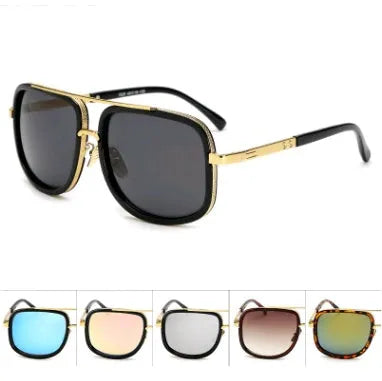 Retro vintage sunglasses with metal plastic frame in black grey colour for street shooting fashion