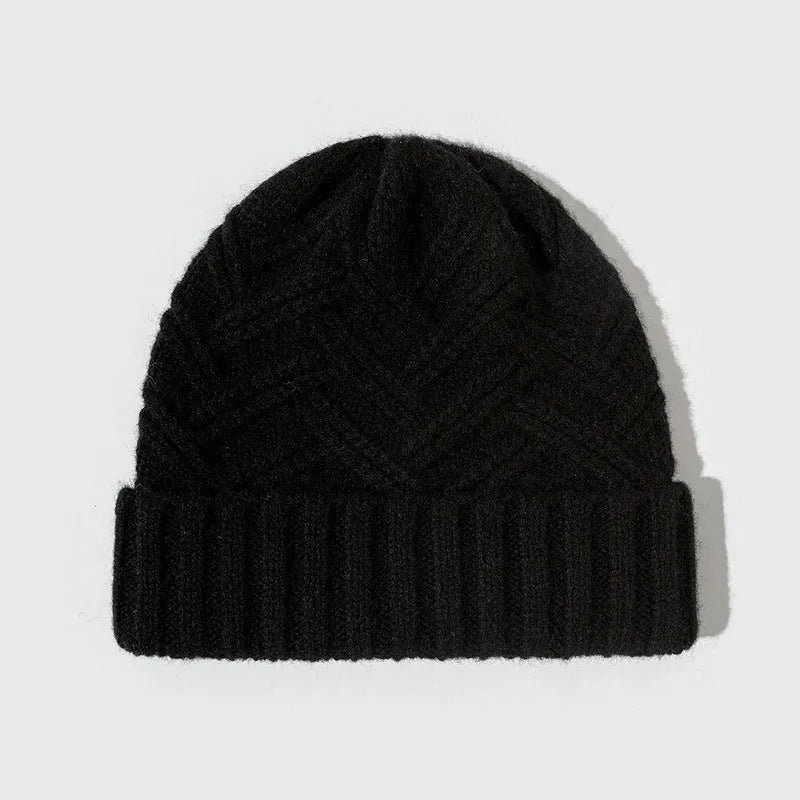 Women's wool knitted dome crown winter hat in six colour options including ivory white and ankela red
