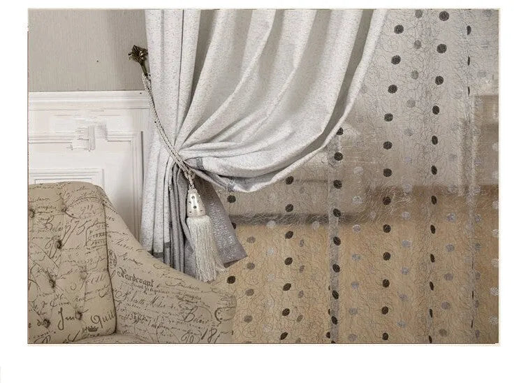 A single panel of simple blackout fabric curtain, showing hook, Korean hook, and ring hanging style options.