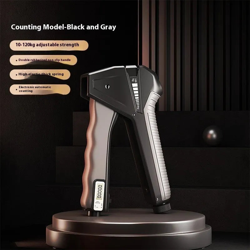 Adjustable hand gripper exercise equipment with spring mechanism and mechanical counter in multiple colour options