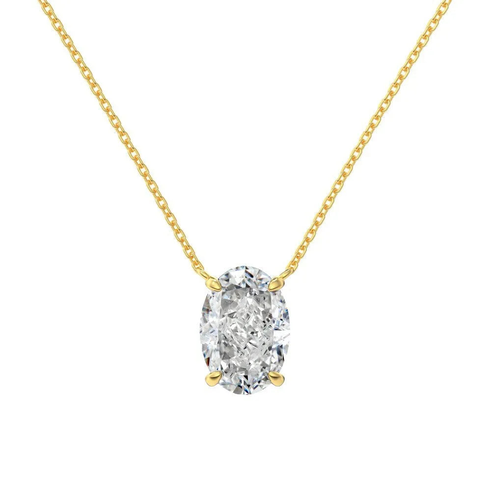 Oval ice flower geometric pendant on a sterling silver necklace with a choice of platinum or gold electroplated finish.