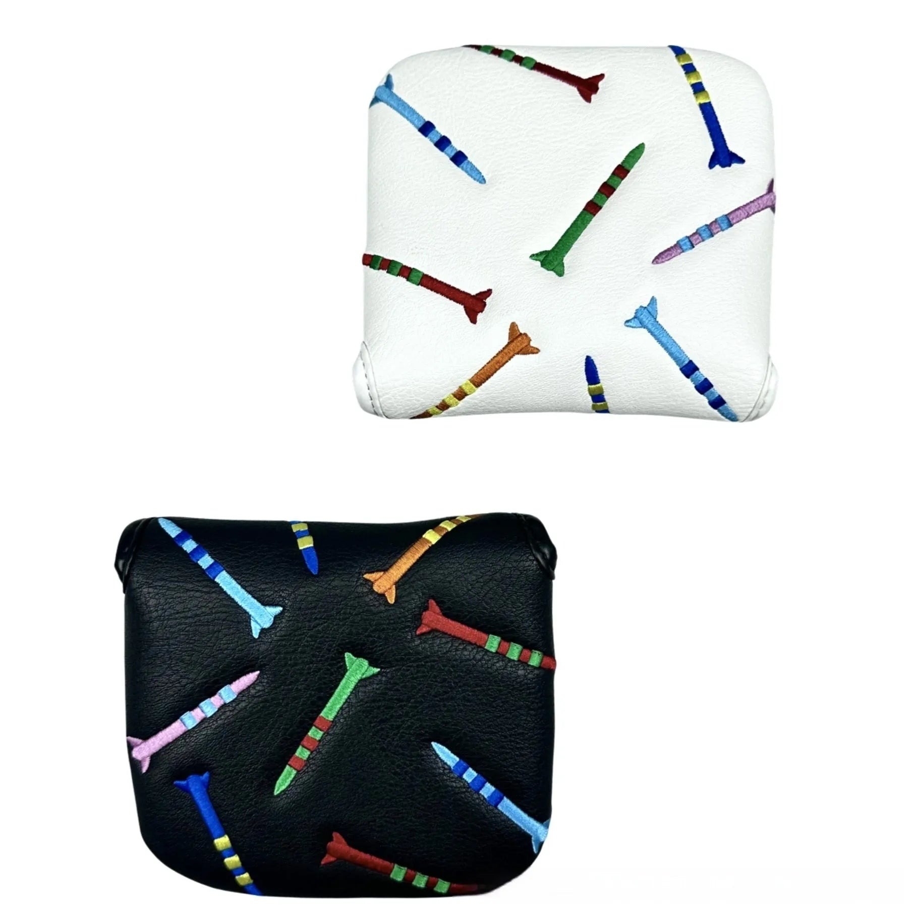 Golf putter protective sleeve with rocket pattern square design in PU leather