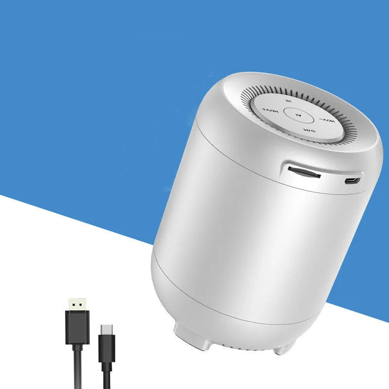 Black or white Bluetooth speaker with AI voice control and subwoofer boosting system