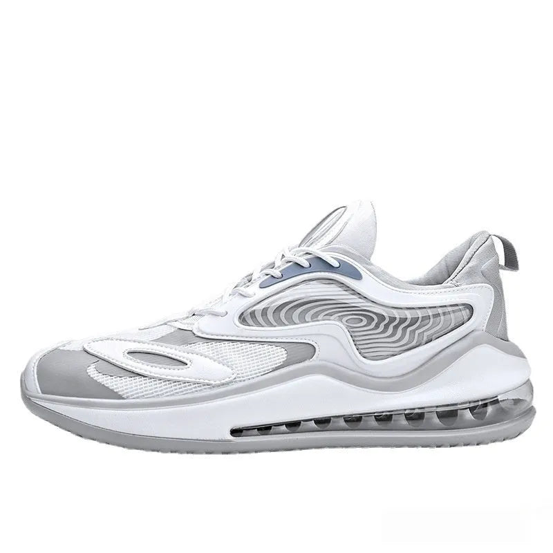 Men's casual summer air cushion shoes in Space Black colour with a height-increasing sole.
