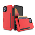 Simple solid-colour TPU and PC phone case for iPhone 11, shown in black, red, pink, dark blue, blue and purple.