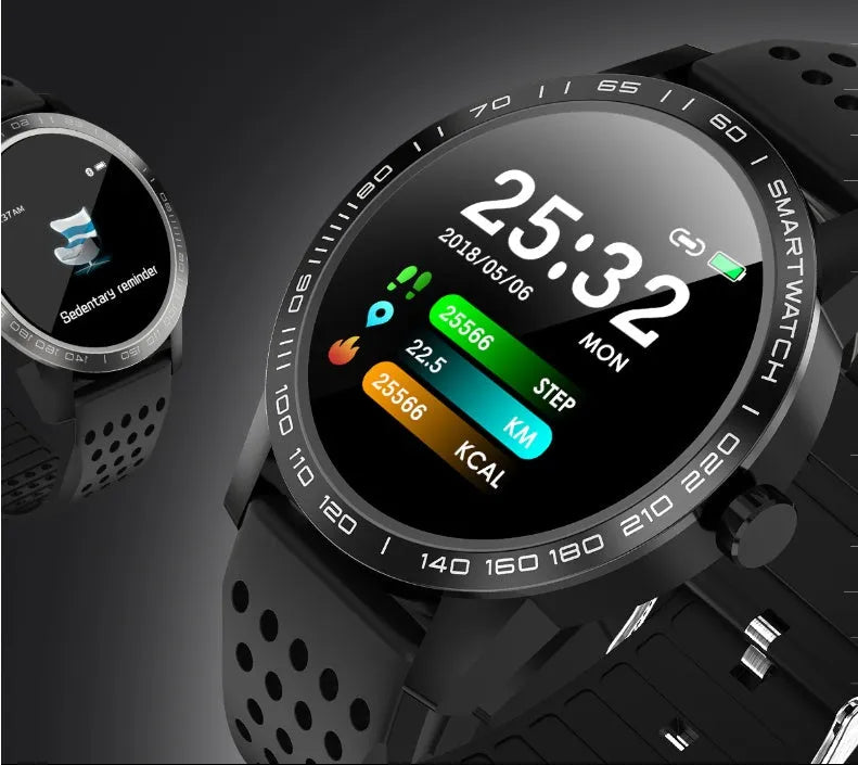 T2 smart bracelet with colour screen showing heart rate monitoring display in black or blue colour