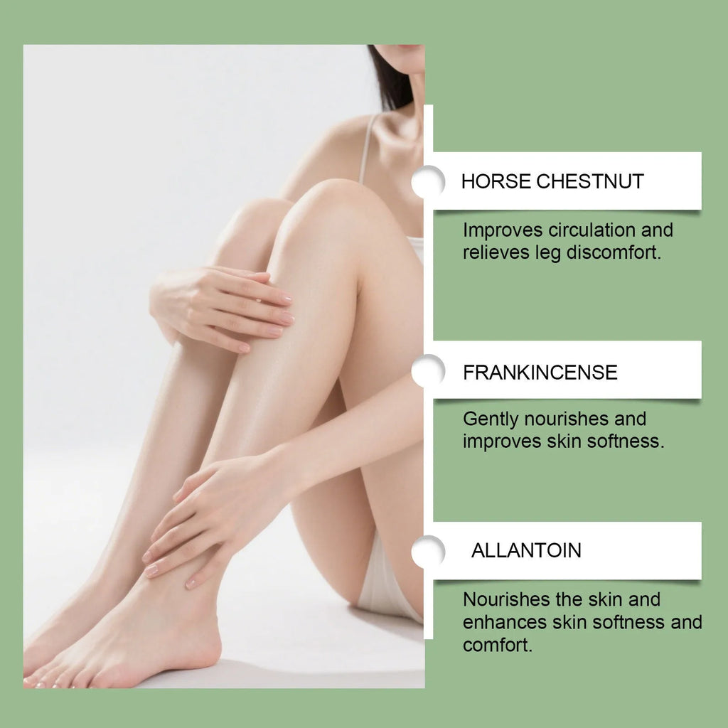 30g leg care herbal cream tube with cooling blend of menthol horse chestnut and vitamin E