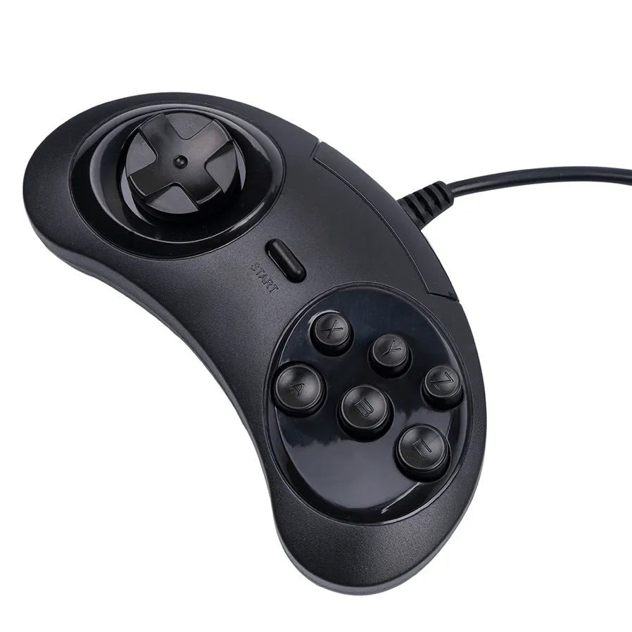 Black Sega USB PC game controller with a 1.8-metre cable on a desk.