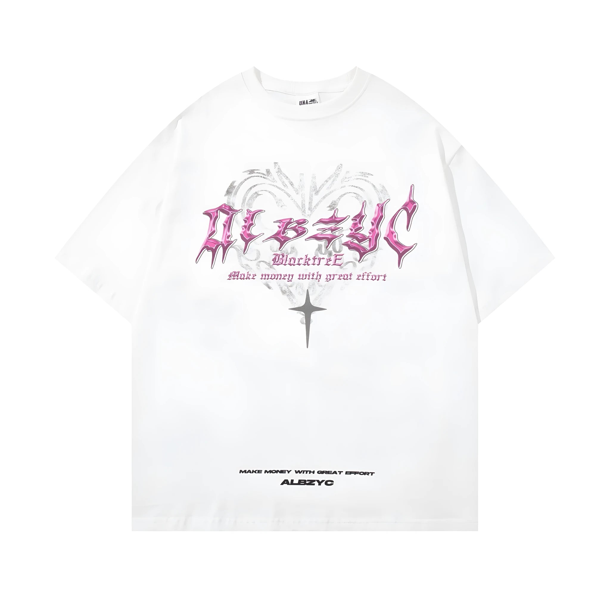Men's retro print cotton t-shirt in loose fit with short sleeves