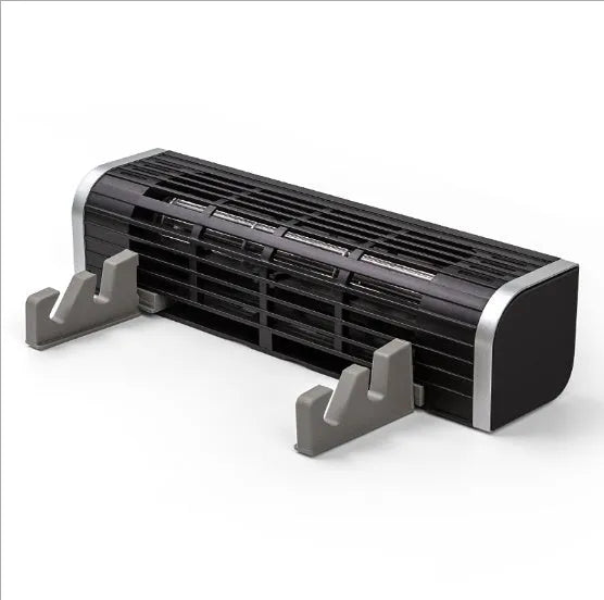 Black notebook cooling pad with four visible fans measuring 294mm long by 65mm wide and high